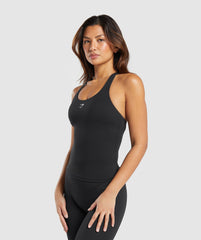 Everyday Racer Back Tank With Shelf Black