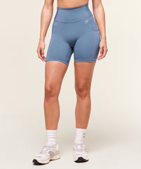 Pocket Shorts Worn Blue