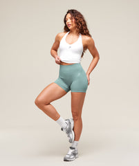 Halter Neck Cami with Shelf White
