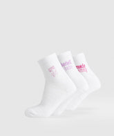 Gym Babes Midi Sock 3pk White/Sour Pink/Active Purple/Winning Pink