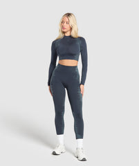 Caged Seamless Leggings Heavy Blue/Iron Blue