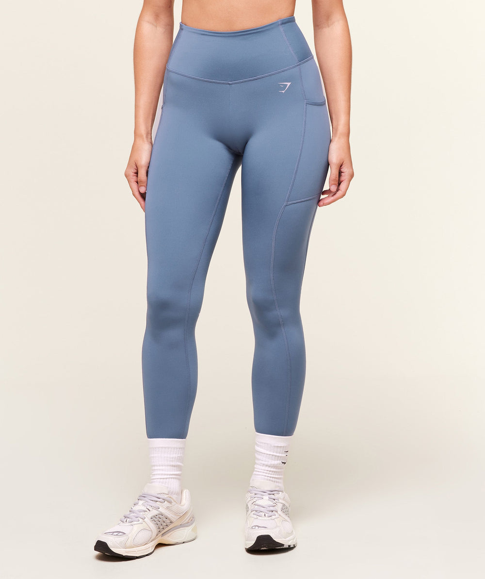 Pocket Leggings Worn Blue