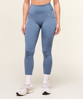 Pocket Leggings Worn Blue