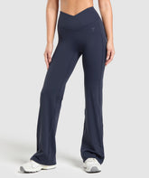 Crossover Flared Leggings Heavy Blue
