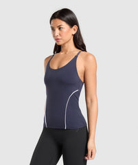Contour Stitch Tank with Shelf Heavy Blue
