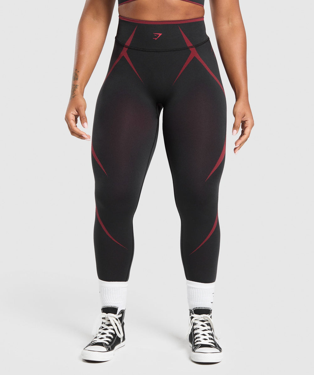 Apex Lift Seamless Leggings Black/Carmine Red