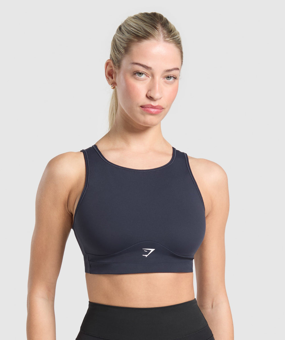 Mesh Back Sports Bra Heavy Blue
