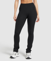 Rest Day Boot Cut Cotton Leggings Black