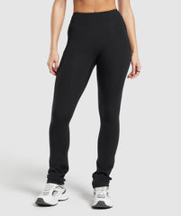 Rest Day Boot Cut Cotton Leggings Black