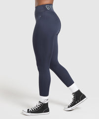 Wordmark Graphic Leggings Heavy Blue