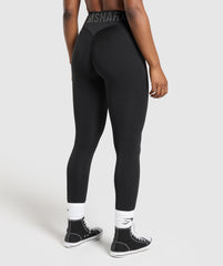 Wordmark Graphic Leggings Black