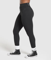 Wordmark Graphic Leggings Black