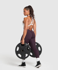Lifting Dipped Waistband Leggings Plum Brown