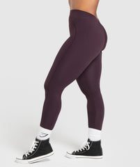 Lifting Dipped Waistband Leggings Plum Brown