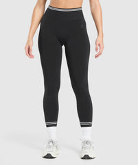 Contrast Seamless Leggings Black