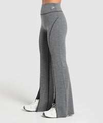 Marl Flared Leggings Black