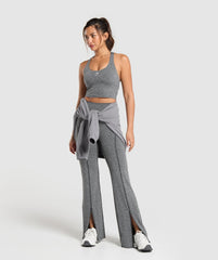 Marl Flared Leggings Black