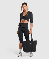 Ruched Capri Leggings Black