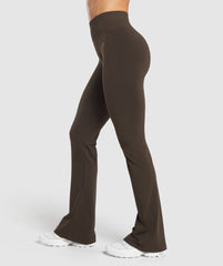 Luxe Seamless Flare Leggings Walnut Brown Marl