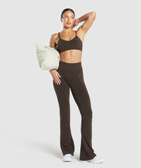 Luxe Seamless Flare Leggings Walnut Brown Marl