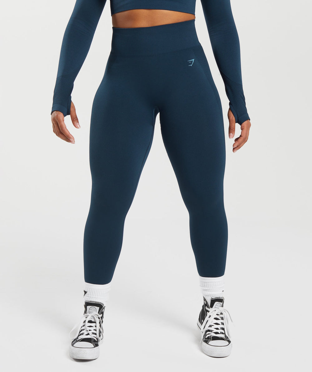 Flex High Waisted Leggings Navy/Denim Blue