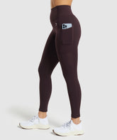 Pocket Leggings Plum Brown