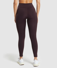 Pocket Leggings Plum Brown
