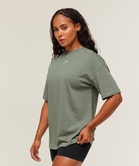 Power Oversized T-Shirt Unit Green/Oat White