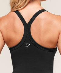 Everyday Seamless Ribbed Midi Top Black