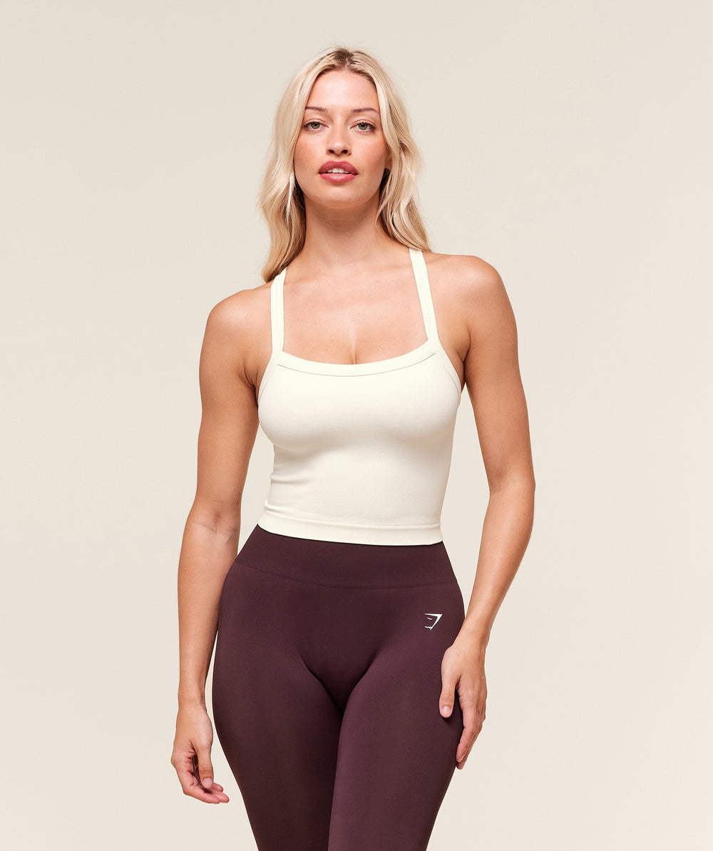 Everyday Seamless Ribbed Midi Top Soft White