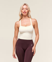 Everyday Seamless Ribbed Midi Top Soft White