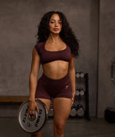 Adapt Fleck x Whitney Short Sleeve Crop Top Cherry Purple/Rich Maroon