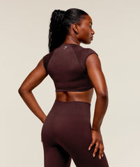 Adapt Fleck x Whitney Short Sleeve Crop Top Cherry Purple/Rich Maroon