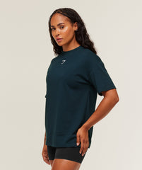 Power Oversized T-Shirt Deep Petrol Blue/Smoke Blue