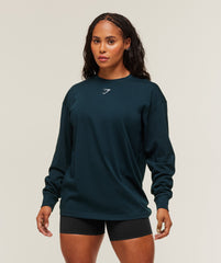 Power Long Sleeve Top Deep Petrol Blue/Smoke Blue