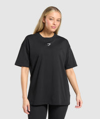 Trace Graphic Oversized T-Shirt Black