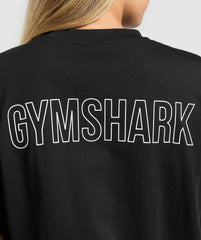 Trace Graphic Oversized T-Shirt Black