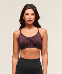 Ruched Sports Bra Cherry Purple