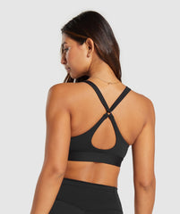Peek A Boo Sports Bra Black