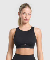 Mesh Back Sports Bra Black