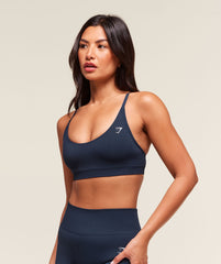 Everyday Seamless Racerback Sports Bra Navy