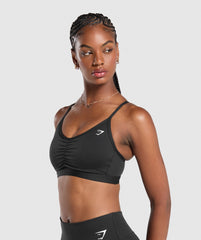 Ruched Sports Bra Black