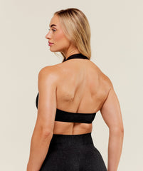 Adapt Fleck x Whitney Halterneck Sports Bra Black