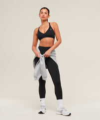 Cotton Racerback Sports Bra Black