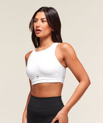 Mesh Back Sports Bra White