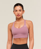 Crossover Strap High Support Sports Bra Calm Pink