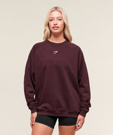 Training Oversized Fleece Sweatshirt Cherry Purple
