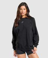 Training Oversized Fleece Sweatshirt Black