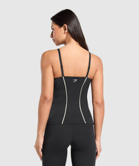 Contour Stitch Tank with Shelf Black