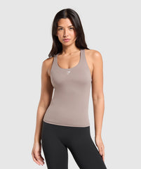 Everyday Racer Back Tank With Shelf Lifestyle Brown